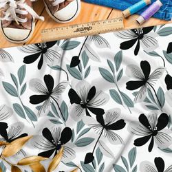 Ткань премиум шифон танцующие цветы весны