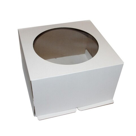 Коробка для торта 24*24*18 см с окном (гофрокартон)