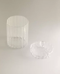 ZARA HOME БОРОСИЛИКАТНАЯ БАНКА ДЛЯ ВАННОЙ КОМНАТЫ, ПРОЗРАЧНЫЙ