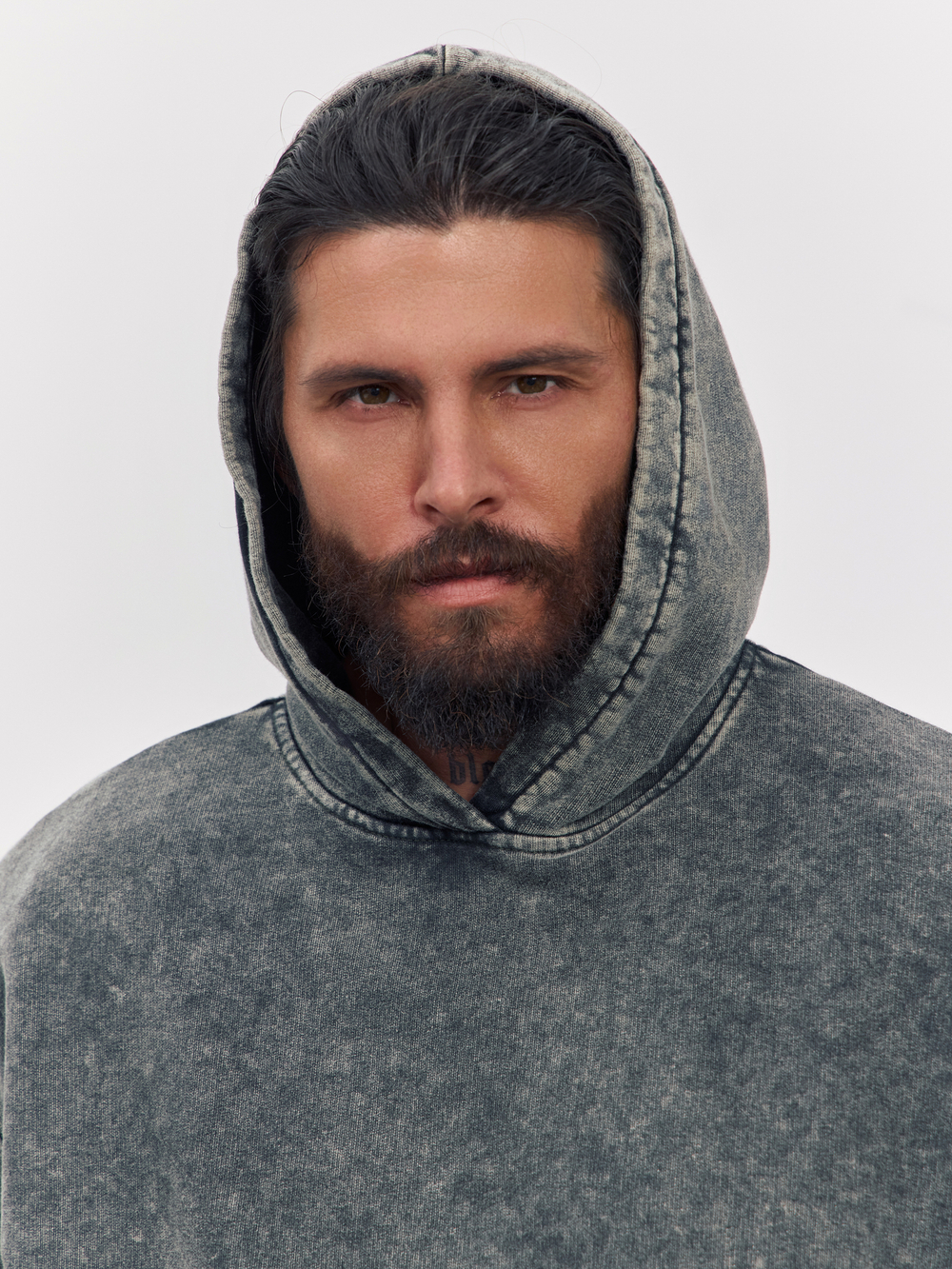 Худи garment dyed (хаки)