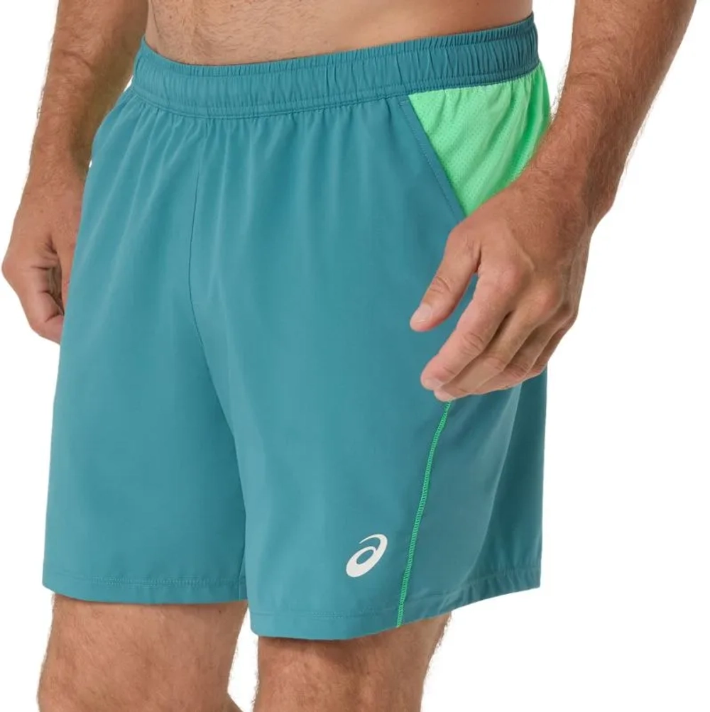 Мужские теннисные шорты Asics Padel Court 7in - misty pine/vital green