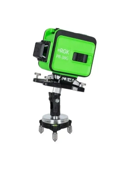 Лазерный уровень RGK PR-38G, 0,2 мм/м / 3х360 / зеленый луч (арт. 776066)