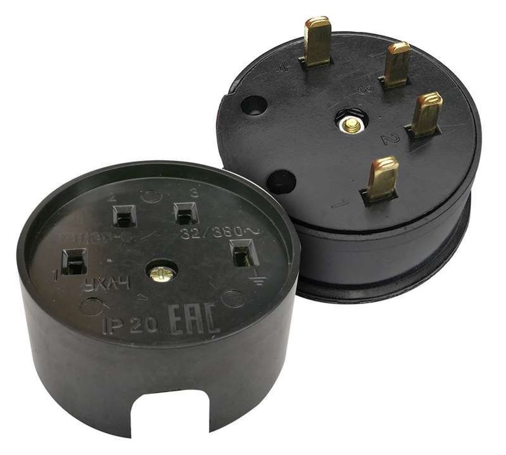 Разъем РШ-ВШ 25А 380В карболитовый ОП черн. 9112 IN HOME 4690612010182 Разъем РШ-ВШ 25А 380В карболитовый ОП черн. 9112 IN HOME 4690612010182