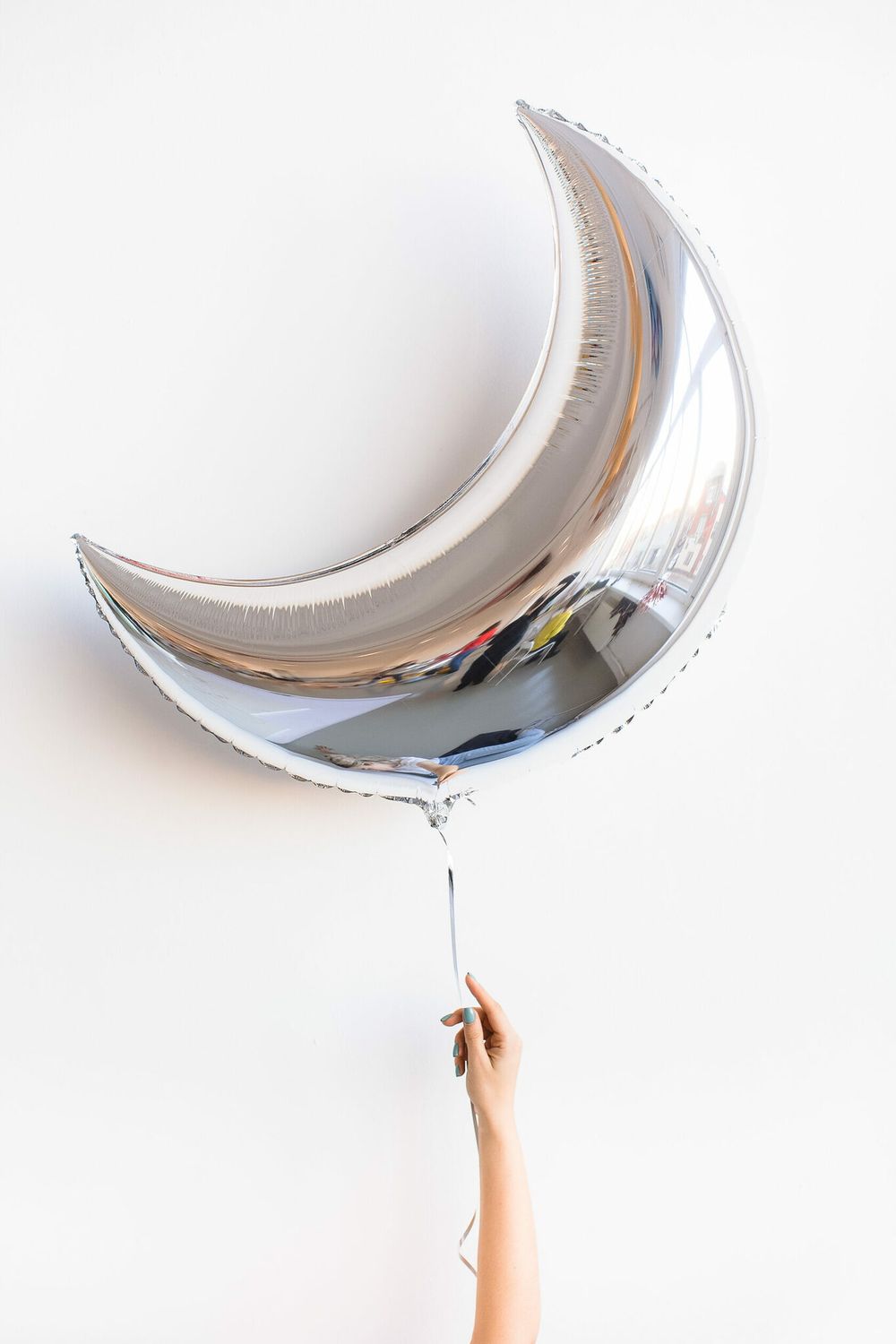 F Шар фигура Месяц серебро 36" (БГ-39)  Изображение3