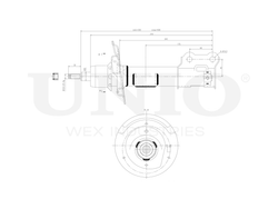 Амортизатор газовый передней подвески левый UNIO SAB-10329