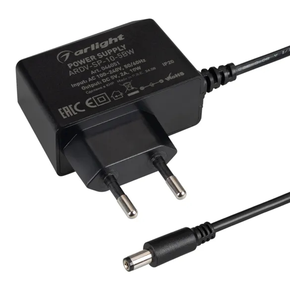 Блок питания ARDV-SP-10-5BW (5V, 2A, 10W) (Arlight, Адаптер, 5 лет) 046051