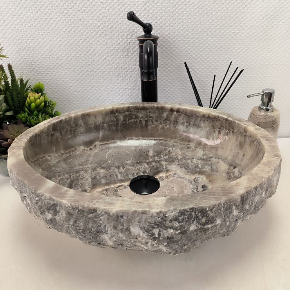 Раковина из оникса Erozy Grey EO-62273 (51*41*15) 0096