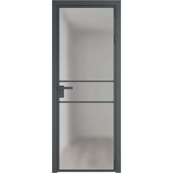 Алюминиевая дверь 2AG серая ночь остеклённая