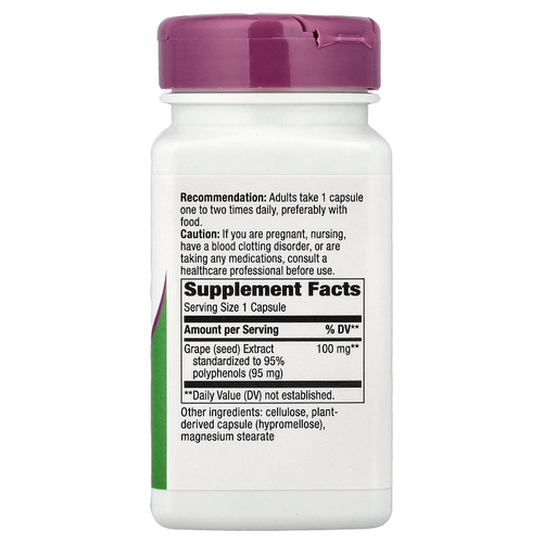 Nature's Way, виноградные косточки, 100 мг, 60 веганских капсул