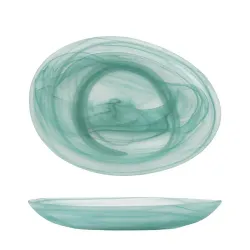 Салатник 400 мл 24*17 см h2 см овальный Green Sky матовое стекло P.L. Proff Cuisine [6]