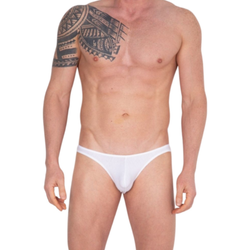 Мужские трусы слипы белые в красную полоску сзади Cosmos Colors FM20_WR