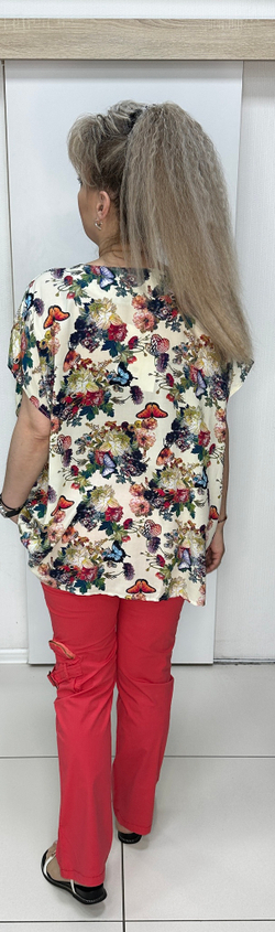 Рубашка-туника с принтом из бабочек