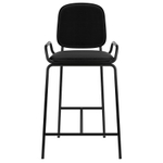 Стул полубарный ror, 2 frame, велюр, черный/черный