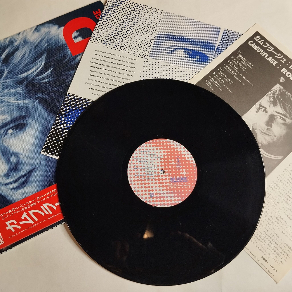 Винтажная виниловая пластинка LP Rod Stewart Camouflage (Japan 1984) (Obi Copy)