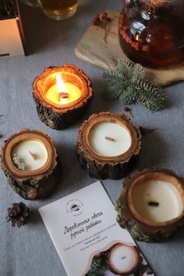 Деревянная свеча "Хвойный лес"