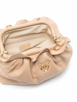 MINI CHAIN CLUTCH BAG FRAIMED BEIGE - cuban sand