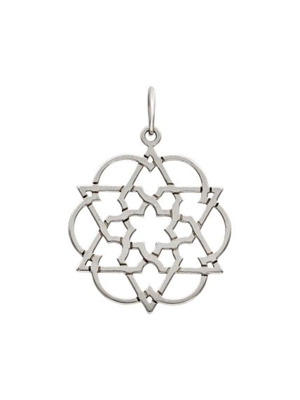 Подвеска Звезда Давида Прана из серебра, вид спереди
