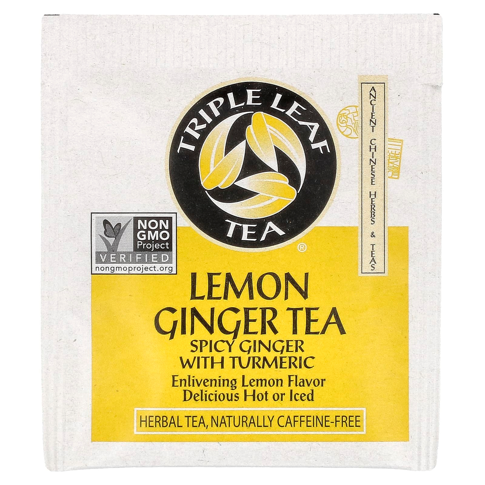 Triple Leaf Tea, чай с лимоном и имбирем, 20 чайных пакетиков, 40 г (1,41 унции)