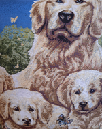 Декоративный гобеленовый чехол для интерьерной подушки Семья лабрадоров 38*38