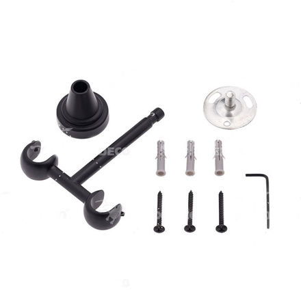 Кронштейн потолочный двойной d16/16 мм, цвет черный