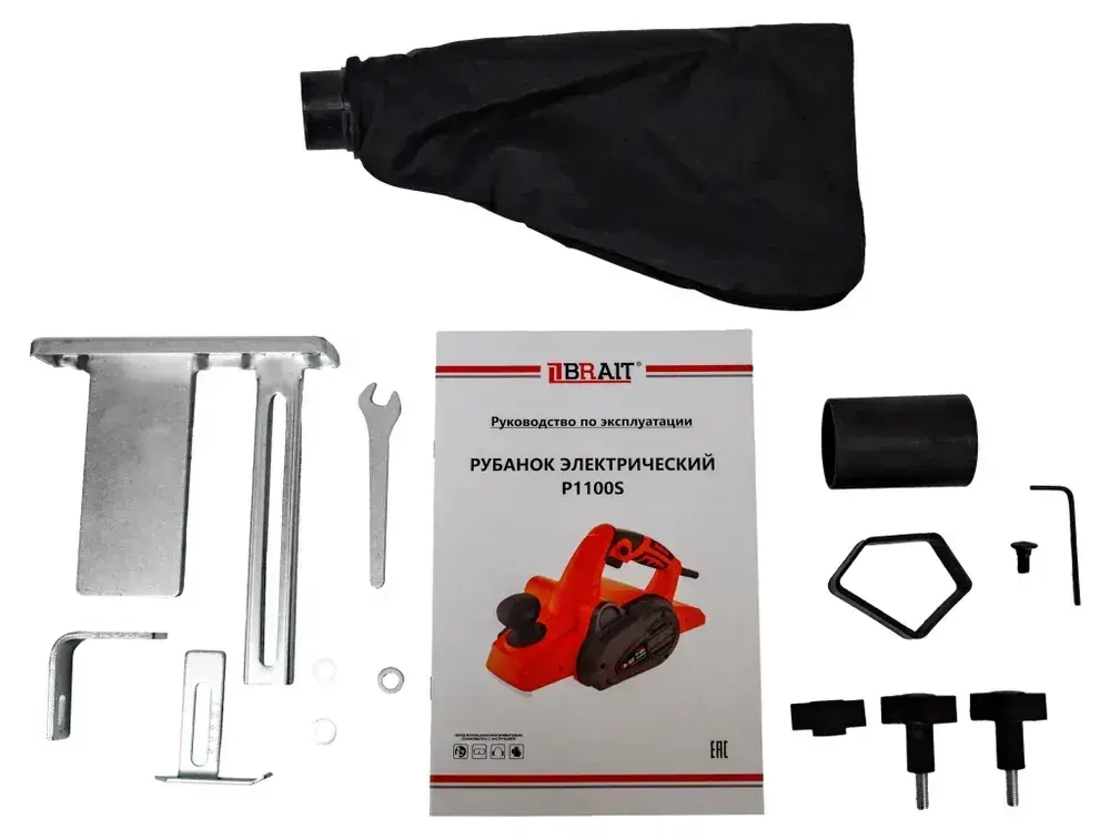 Рубанок электрический P1100S со станиной (1200 Вт, 16000 об/мин, глубина 3 мм, ширина - 110 мм, стационарное крепление / Электрорубанок