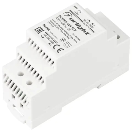 Блок питания ARV-DR30-24 (24V, 1.25A, 30W) (Arlight, IP20 DIN-рейка) 031085