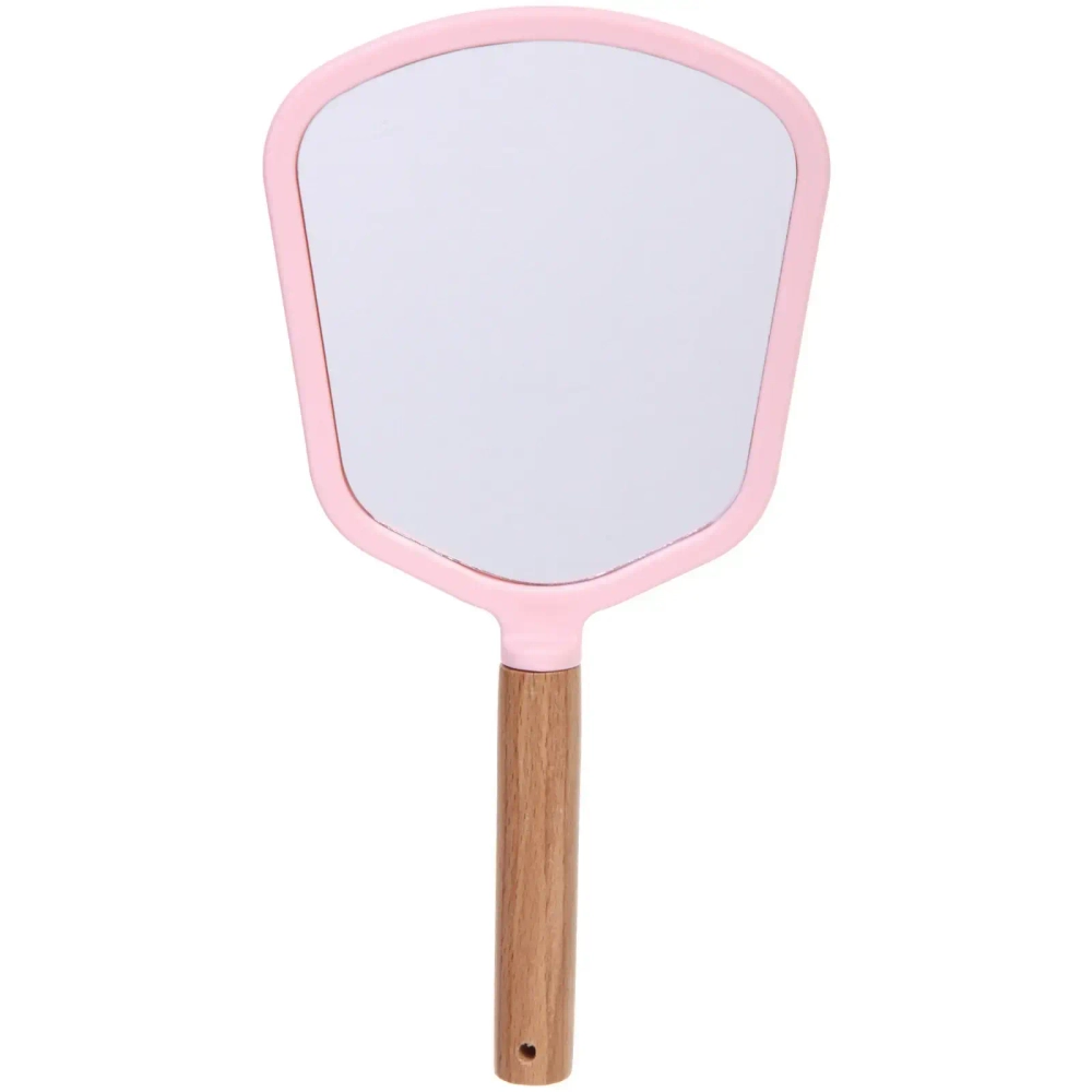 Зеркало косметическое с ручкой «Cute look - Королева», прямоугольник, цвет пудровый 12*25см