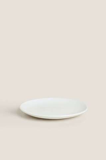 ZARA HOME ДЕСЕРТНАЯ ТАРЕЛКА ИЗ КЕРАМОГРАНИТА, БЕЛЫЙ