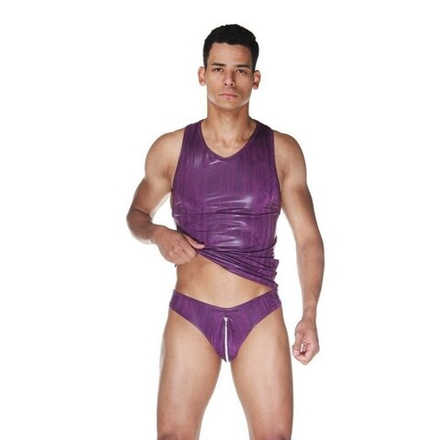 Мужской комплект 2 в 1: майка и слипы баклажановый LaBlinque LB15555