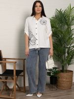 Блуза Оттенки нежности (белая/цветы) Б15712-18М LT Collection