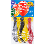 Шар латексный 35см Набор 5шт Хештеги (Ассорти)