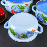 Набор эмалированной посуды 6 пр, кастрюли 2,3,4 л, Керчь, Гортензия-Экстра, в асс