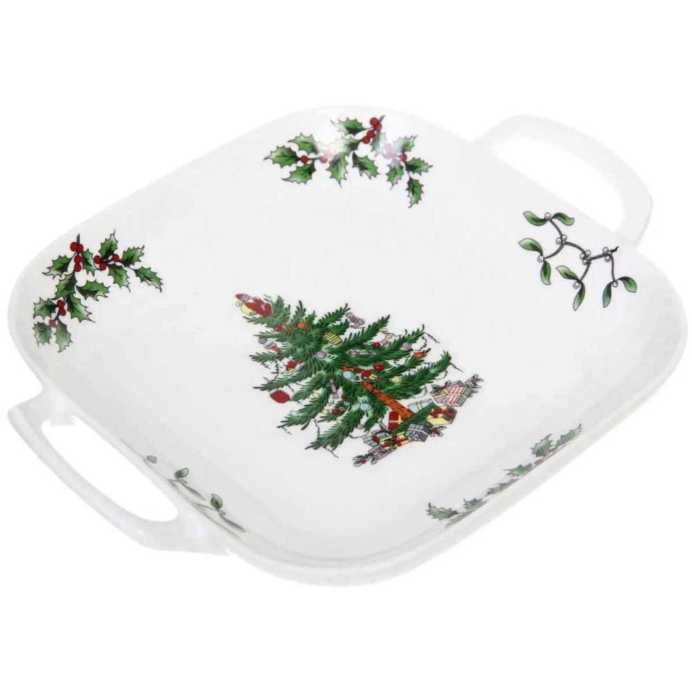 Блюдо керамическое «Ёлочка» с ручками 24*19*3,8см