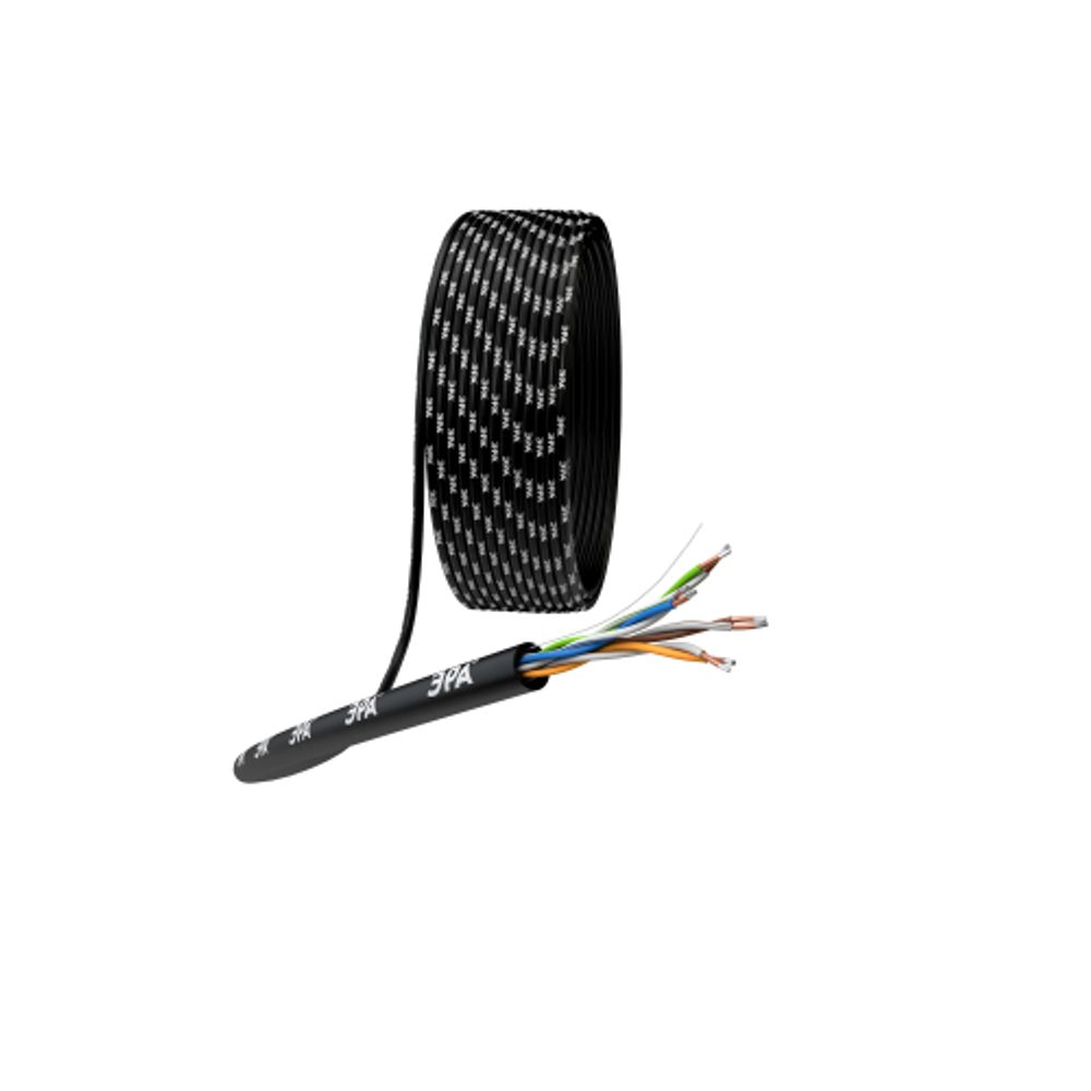 Кабель витая пара ЭРА SIMPLE U/UTP 4x2x24AWG Cat5e CCA PE OUTDOOR 305м | LAN-кабель витая пара без экрана U/UTP-CCA