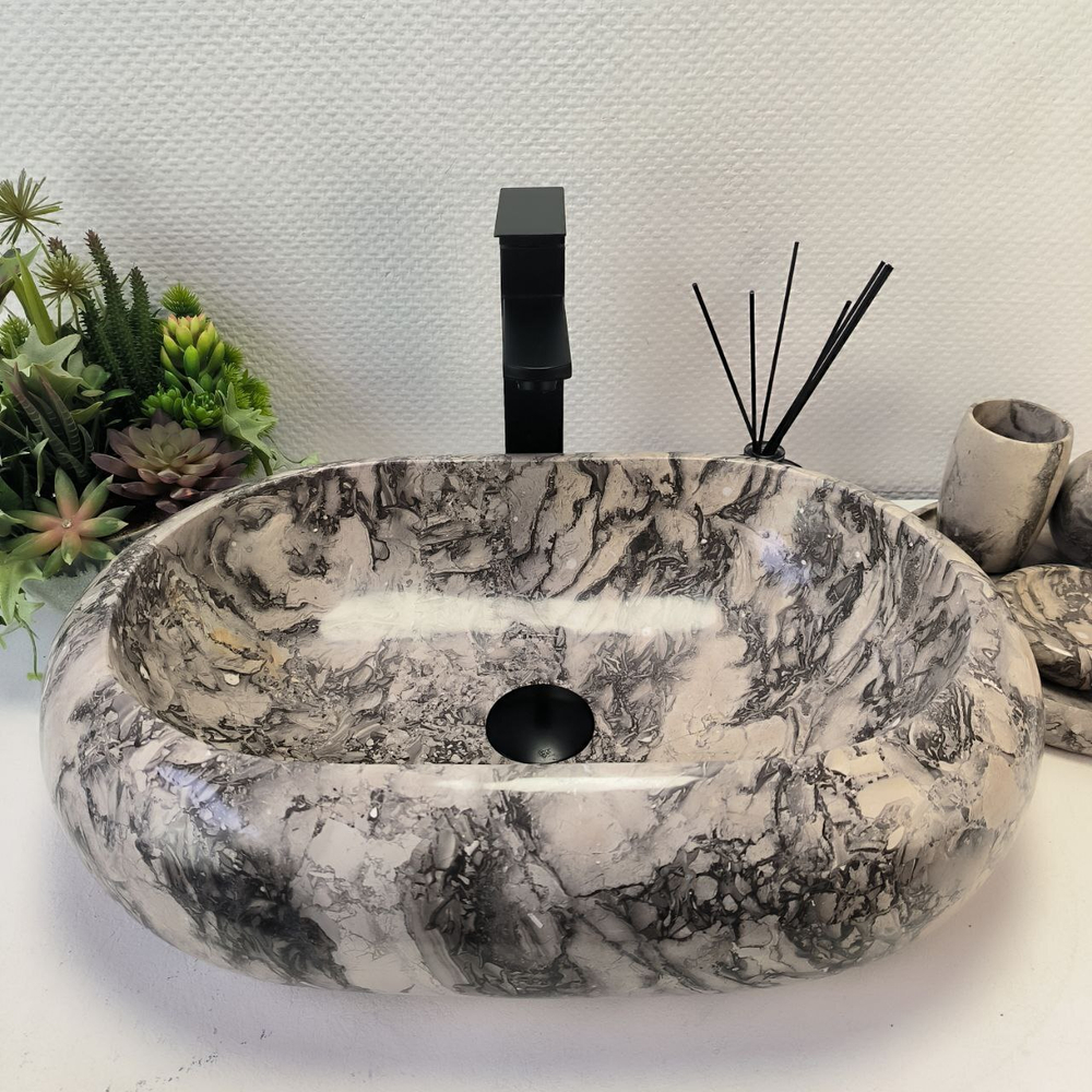 Раковина из мрамора Oval Donat Doreng OM-62954 55*38*15 32