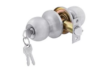 Дверная ручка для межкомнатной двери с защелкой и ключами ITAROS (кноб) белый никель