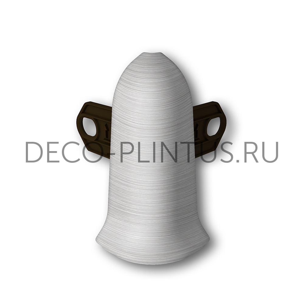 Наружный угол плинтуса IDEAL Классик 55 мм. 1 шт. 186 Алюминий