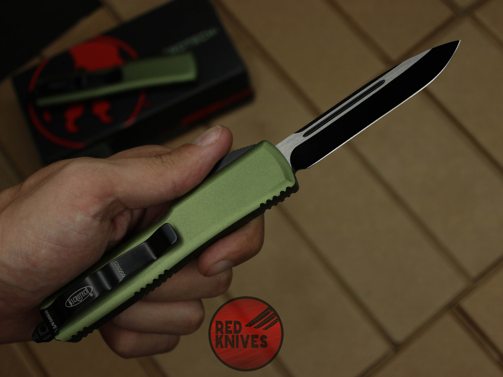 Нож Microtech Ultratech S/E - зеленая рукоять, стандартный черный клинок RK-358