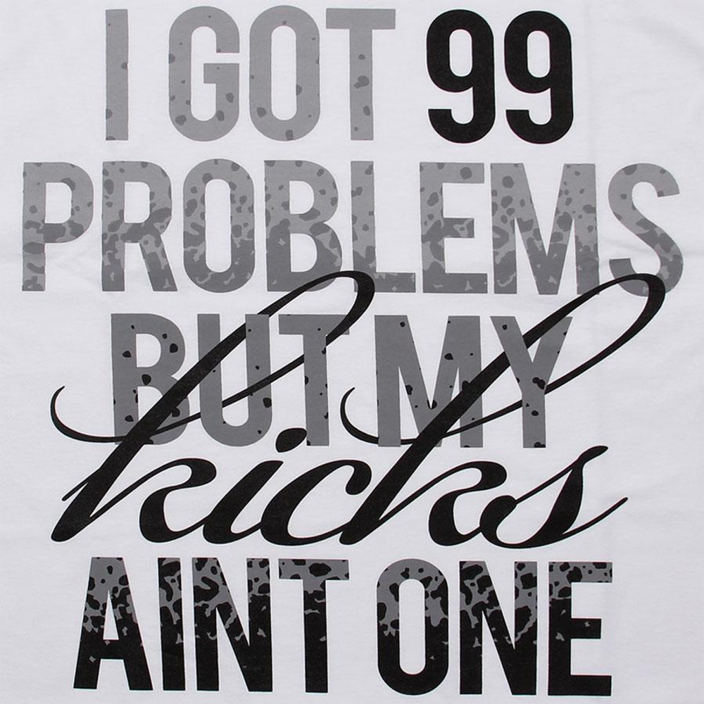 Футболка Sneaktip 99 Problems Splash белая с серым принт