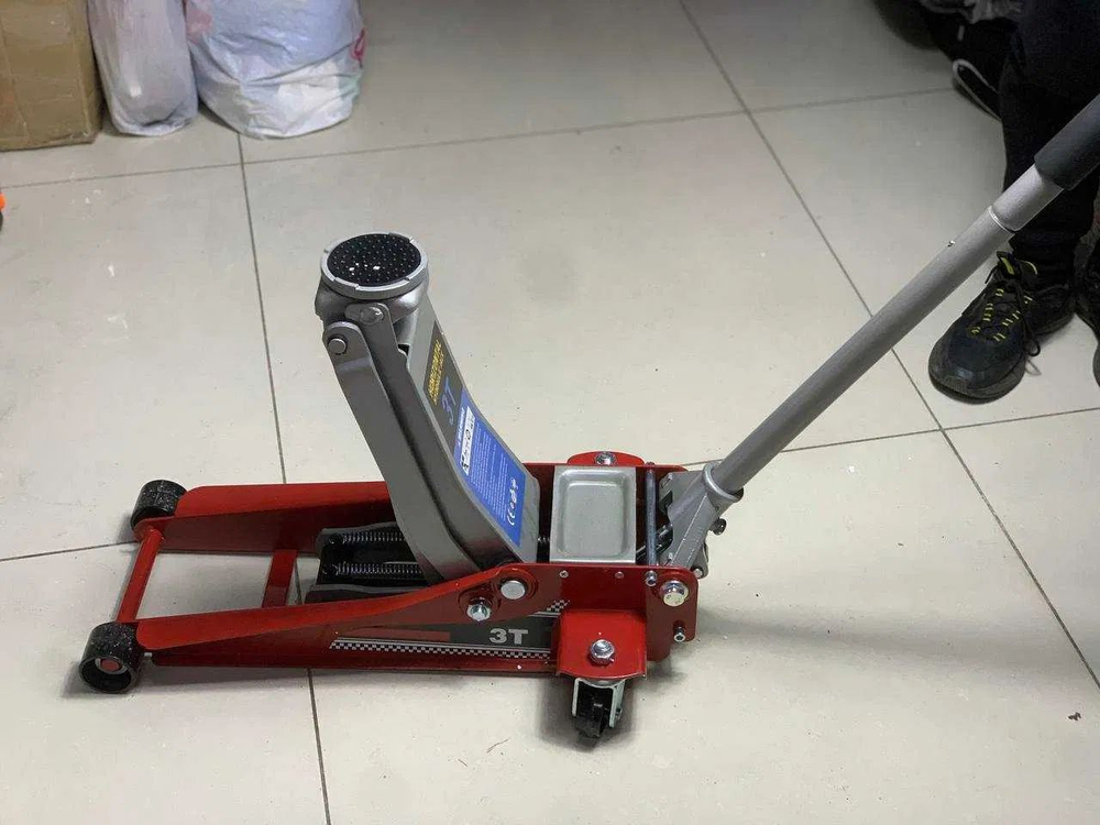 Домкрат автомобильный подкатной 3т, 75-460 мм, профессиональный, быстрый подъем, усиленная конструкция и клапан безопасности, домкрат гидравлический