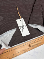 Стеганая подкладка с утеплителем (вертикальная стежка 5 см) (70%пэ/30%вискоза + тенсулейт, Густой шоколад/белый утеплитель, 145, 80 гр/м2)