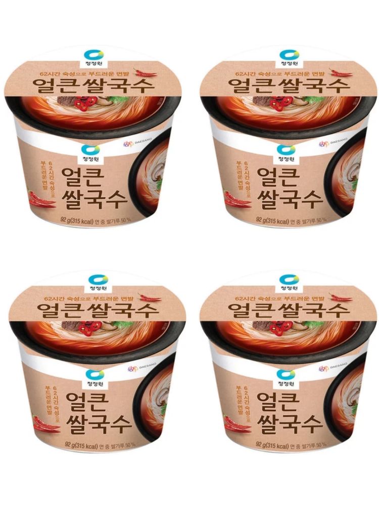 Лапша Daesang рисовая острая с пряным вкусом 92 г, 4 шт