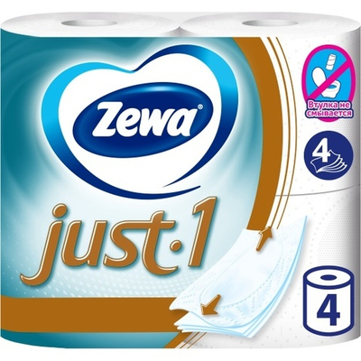 Т/бумага Zewa JUST 4-х сл.4 шт.