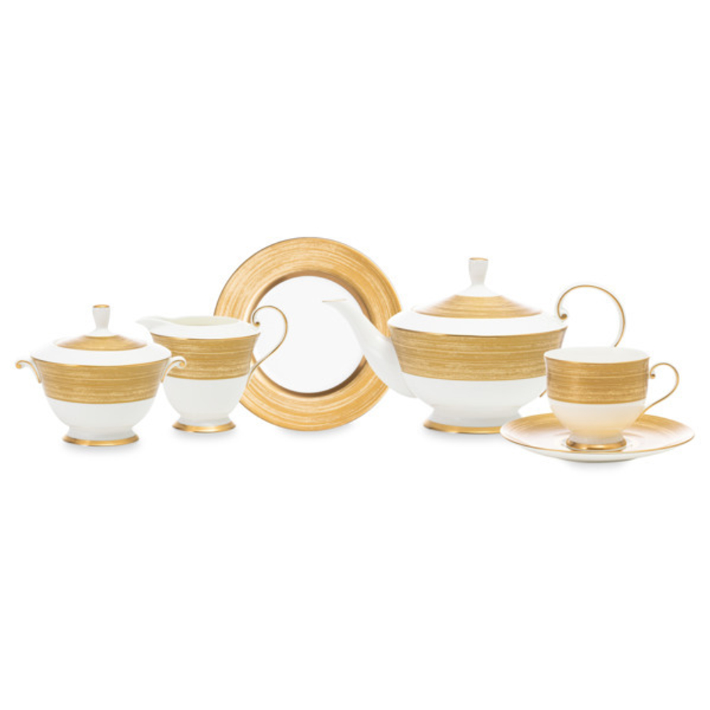 Сервиз чайный 21 предмет на 6 персон Narumi Золотой дуэт