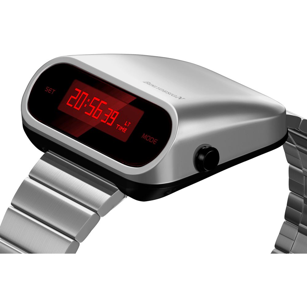 IB BENLYDESIGN S10801S1 Electronic Movement Stainless Steel Strap Watch Unisex Red Watch Dial Waterproof