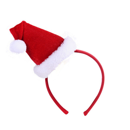 Ободок Новогодний колпак Красный