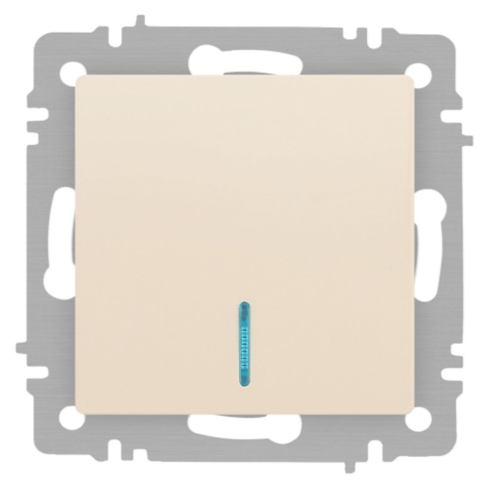 Выключатель Intro Accent 6-102-02 с подсветкой, 10А-250В, IP20, СУ, AL/CU, слоновая кость