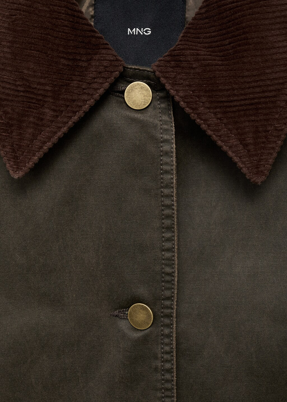 Джинсовая парка с вельветовым воротником