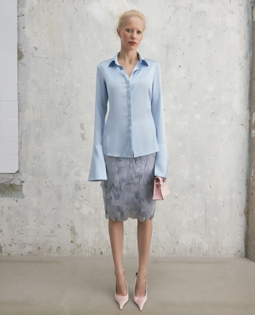 Шелковая рубашка Silk Blue