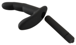 Черный вибромассажер простаты Naughty Finger Prostate Vibe - 13,8 см.